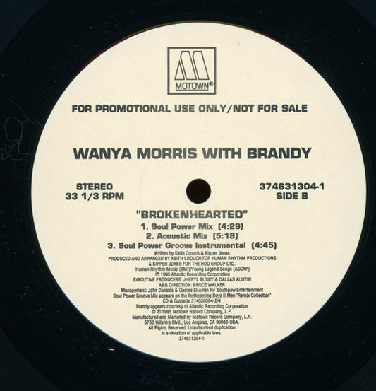 Boyz II Men / Wanya Morris With Brandy (2) : I'll Make Love To You (Make Love To You Version) / Brokenhearted (12", Promo)