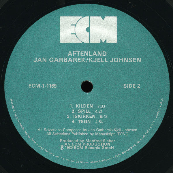 Jan Garbarek, Kjell Johnsen : Aftenland (LP, Album)