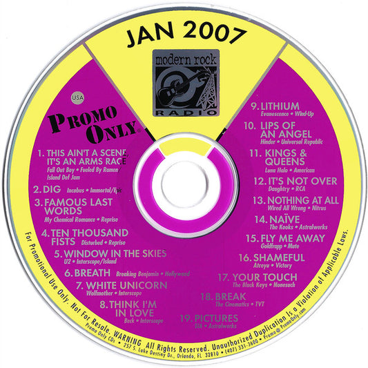 Various : Promo Only Modern Rock Radio: January 2007 (CD, Comp, Promo)
