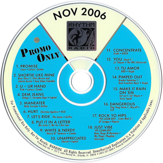 Various : Promo Only Rhythm Radio: November 2006 (CD, Comp, Promo)