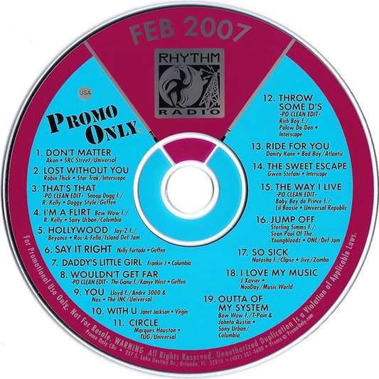 Various : Promo Only Rhythm Radio: February 2007 (CD, Comp, Promo)