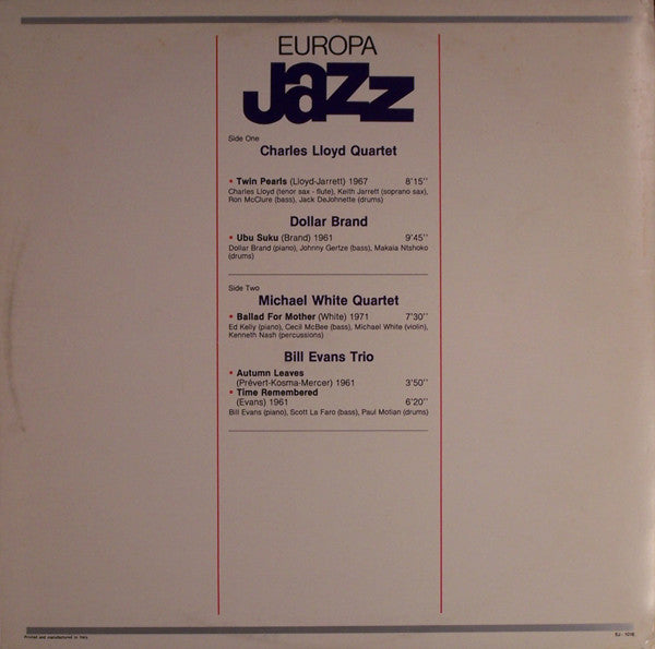 Keith Jarrett, Charles Lloyd, Dollar Brand, Michael White (2) : Europa Jazz (LP, Comp)
