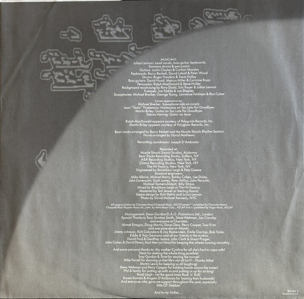 Julian Lennon : Valotte (LP, Album, SP )