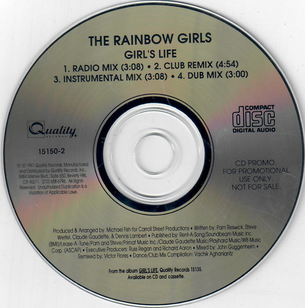 The Rainbow Girls : Girl's Life (CD, Maxi, Promo)