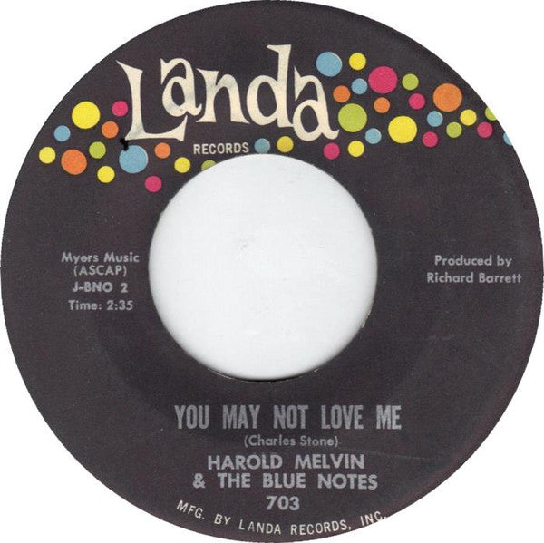 Harold Melvin And The Blue Notes : Get Out (And Let Me Cry) (7", Single)