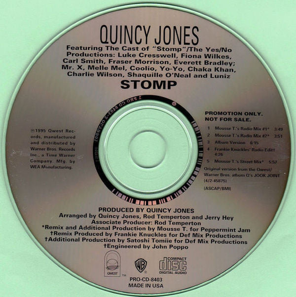 Quincy Jones : Stomp (CD, Maxi, Promo)