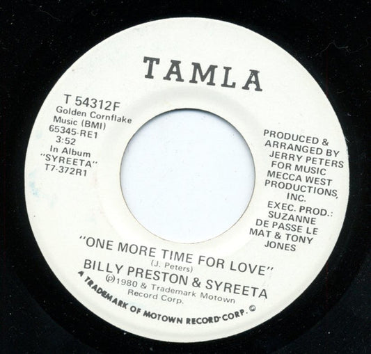 Billy Preston & Syreeta : One More Time For Love (7", Promo)