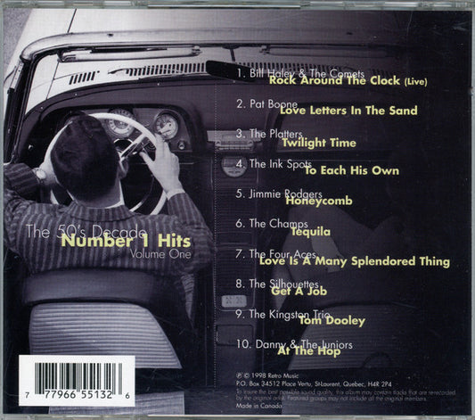 Various : The 50's Decade Number 1 Hits Volume One (CD, Comp)