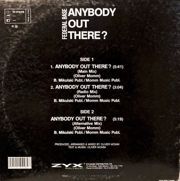 Federal Base : Anybody Out There? (12")