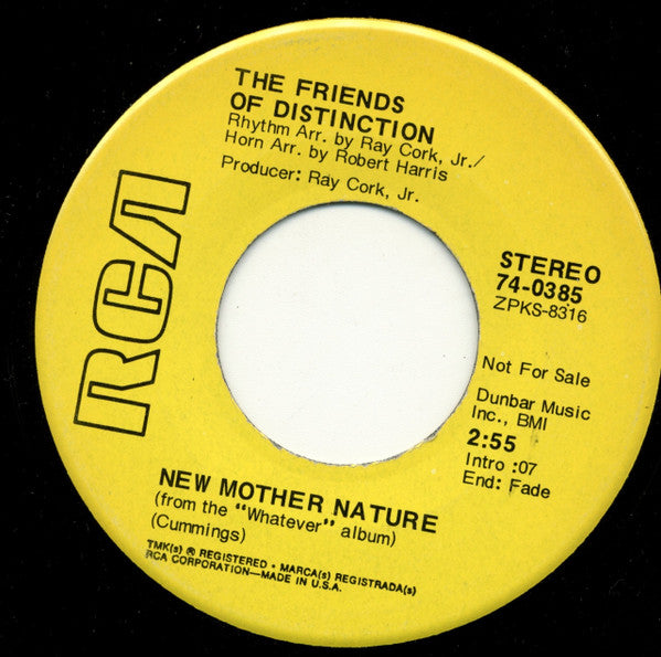 The Friends Of Distinction : Time Waits For No One / New Mother Nature (7", Promo)