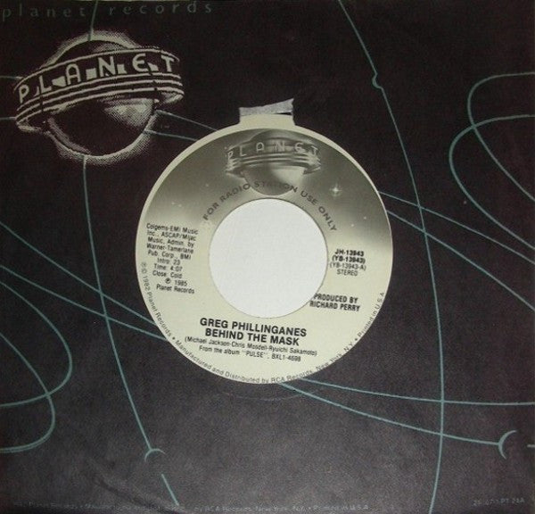 Greg Phillinganes : Behind The Mask (7", Single, Promo)