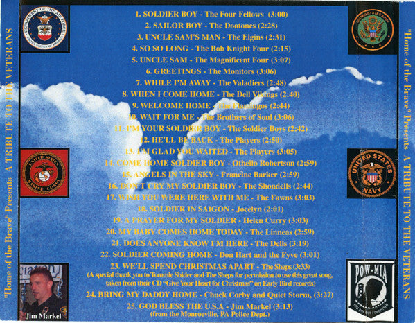 Various : Jerry Braverman "Home Of The Brave" Presents - A Tribute To The Veterans (CDr, Comp)