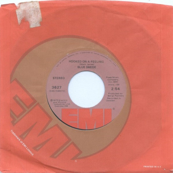 Blue Swede : Hooked On A Feeling (7", Single, Win)
