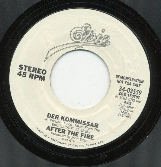 After The Fire : Der Kommissar (7", Single, Promo, Styrene)