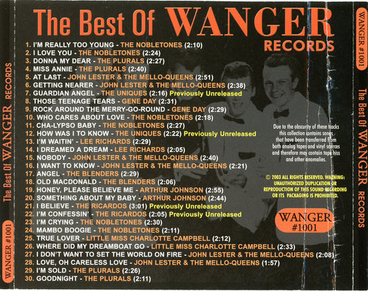 Various : The Best Of Wanger Records (CD, Comp)