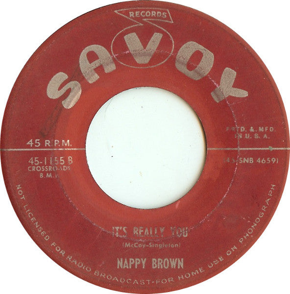 Nappy Brown : Don't Be Angry (7")