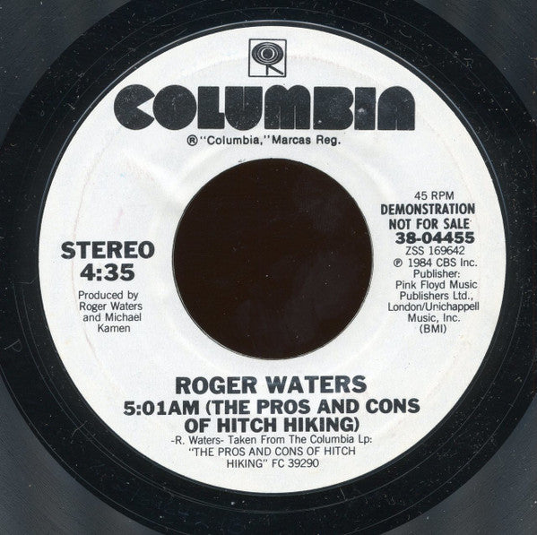 Roger Waters : 5:01AM (The Pros And Cons Of Hitch Hiking) (7", Single, Promo, Styrene)