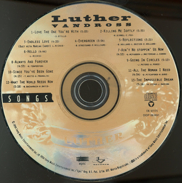 Luther Vandross : Songs (CD, Album)