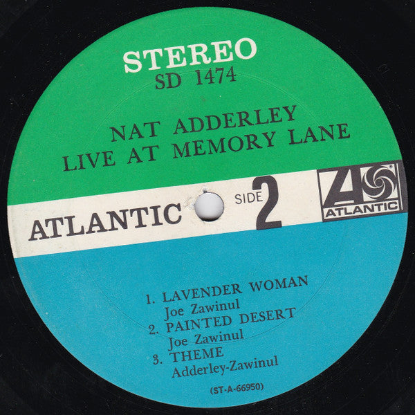 Nat Adderley : Live At Memory Lane (LP, Album, Gat)