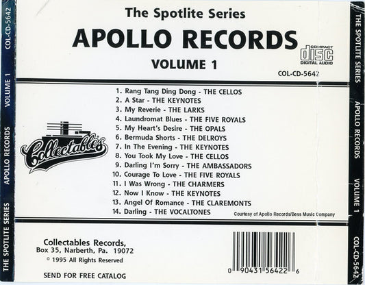 Various : Spotlite On Apollo Records, Volume 1 (CD, Comp)