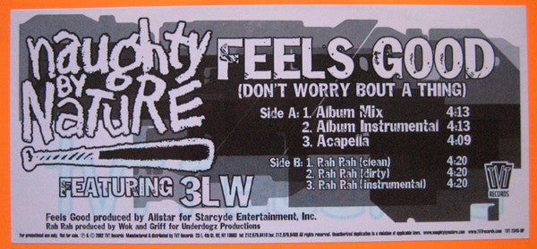Naughty By Nature Featuring 3LW : Feels Good (Don't Worry Bout A Thing) (12")