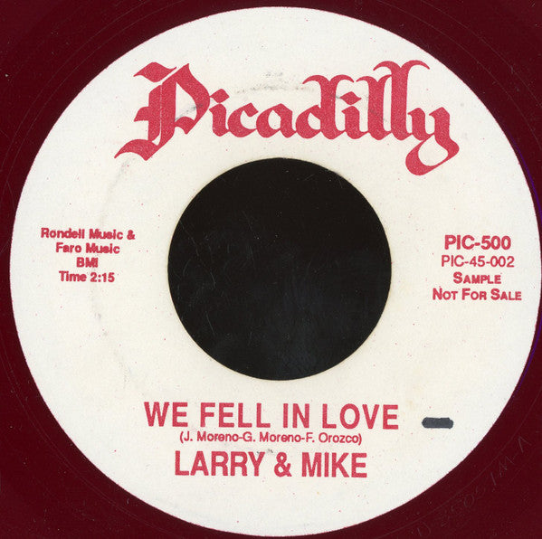 Larry & Mike : Queen Of The Starlight Dance / We Fell In Love (7", Promo, Unofficial, Red)