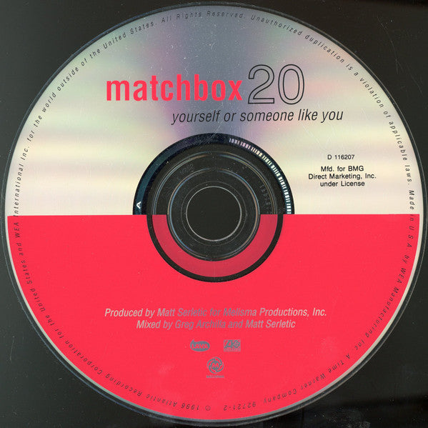 Matchbox Twenty : Yourself Or Someone Like You (CD, Album, Club, BMG)