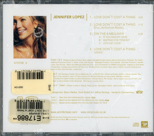 Jennifer Lopez : Love Don't Cost A Thing (CD, Single, Enh)