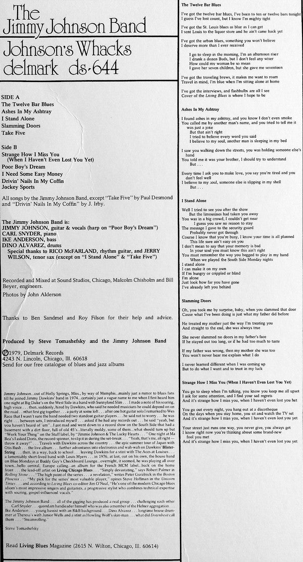 The Jimmy Johnson Band : Johnson's Whacks (LP, Album)