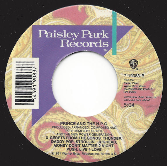Prince And The New Power Generation : Diamonds And Pearls (7", Single)