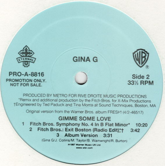 Gina G : Gimme Some Love (12", Promo)