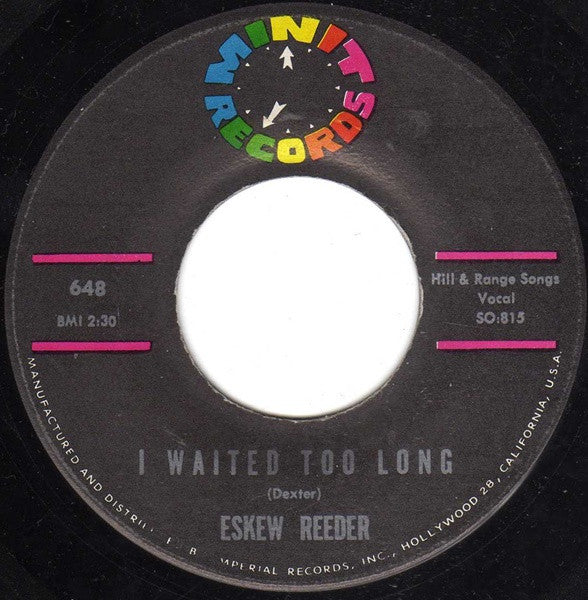 Eskew Reeder : Green Door / I Waited Too Long (7", Single)