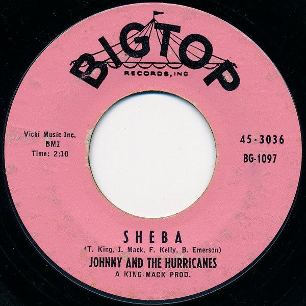 Johnny And The Hurricanes : Down Yonder / Sheba (7", Single, Styrene)