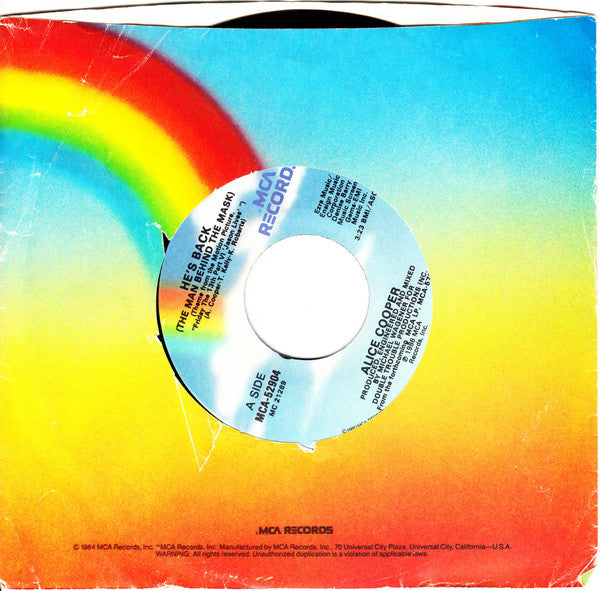 Alice Cooper (2) : He's Back (The Man Behind The Mask) (7", Single, Glo)