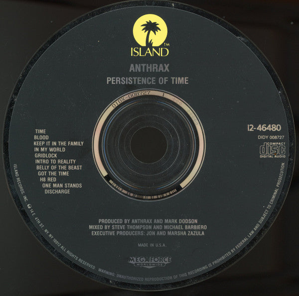 Anthrax : Persistence Of Time (CD, Album, Club, CRC)