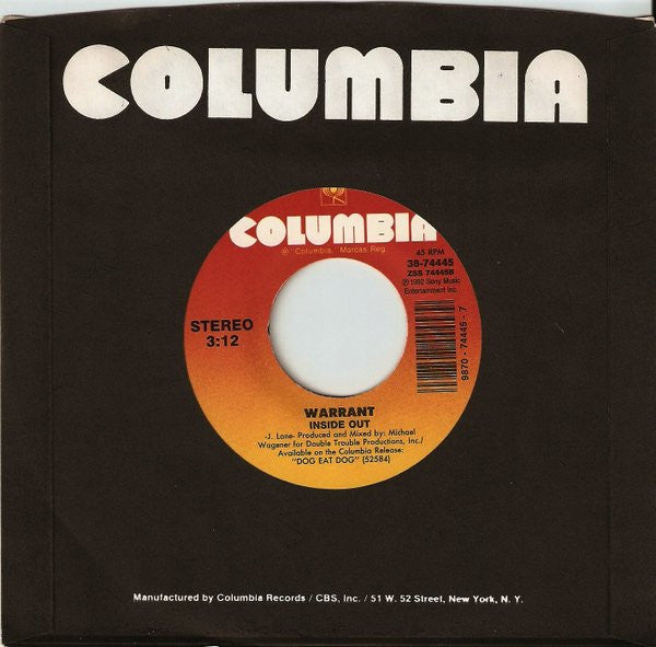 Warrant : Machine Gun (7", Single)