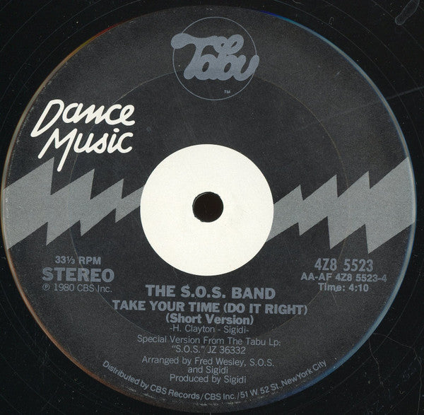 The S.O.S. Band : Take Your Time (Do It Right) (12")