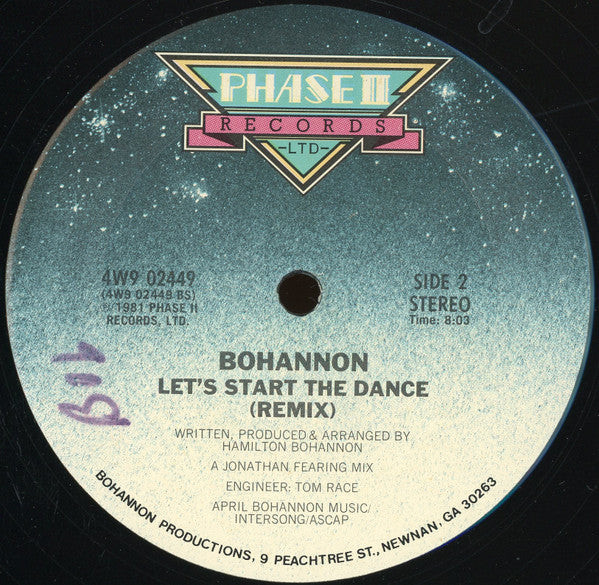 Hamilton Bohannon : Let's Start II Dance Again (12", Pit)
