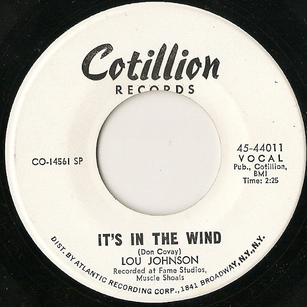 Lou Johnson : Rock Me Baby (7", Promo, SP)