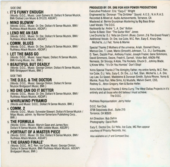 The D.O.C. : No One Can Do It Better (Cass, Album, SR)