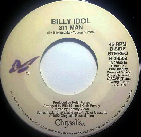 Billy Idol : Cradle Of Love (7", Single)