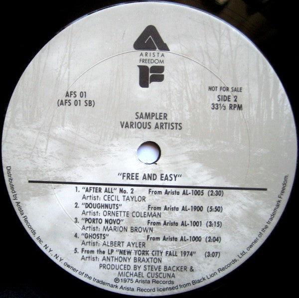 Various : Arista-Freedom Sampler - Free And Easy (LP, Promo, Smplr)