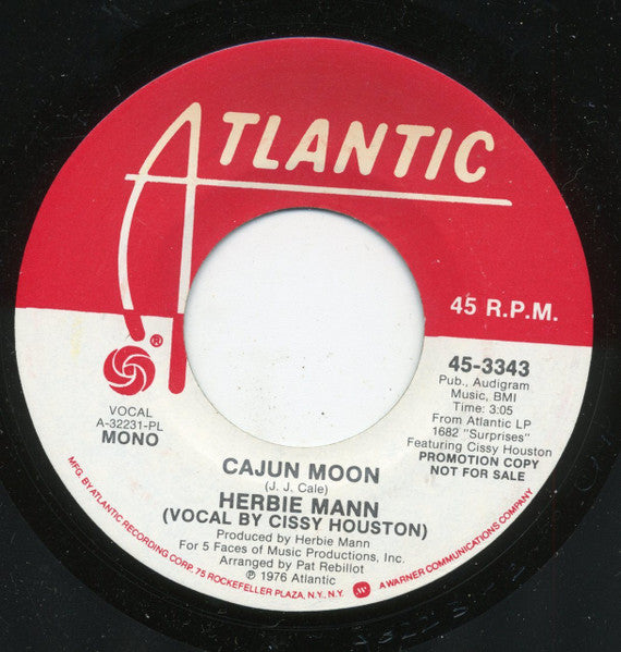 Herbie Mann : Cajun Moon (7", Mono, Promo, PL )