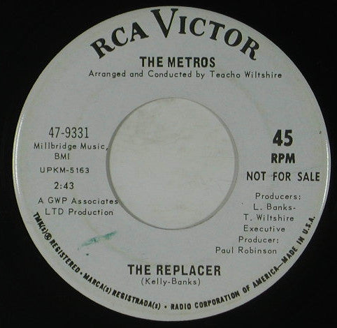 The Metros : Let's Groove / The Replacer (7", Single, Promo)