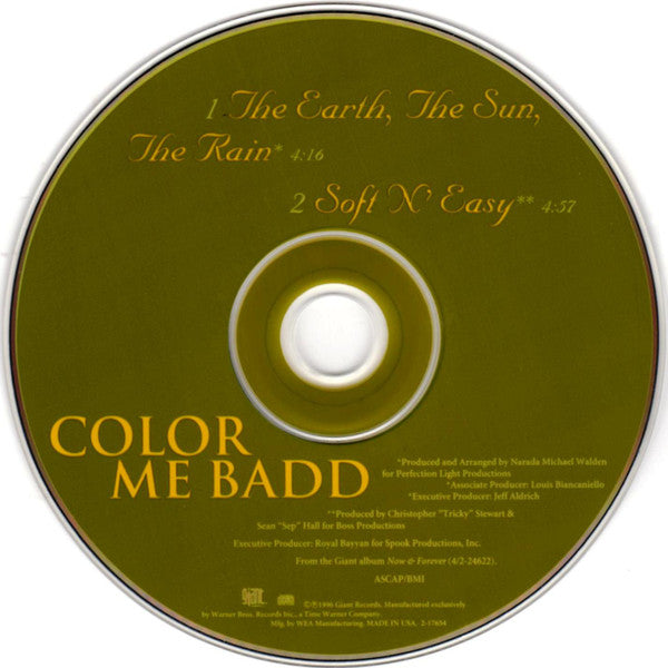 Color Me Badd : The Earth, The Sun, The Rain (CD, Single, Sli)