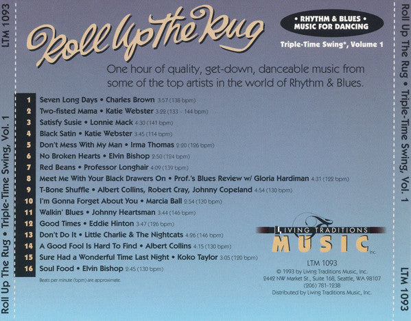 Various : Roll Up the Rug - Triple Time Swing, Volume 1 - Rhythm & Blues Music For Dancing (CD, Comp)