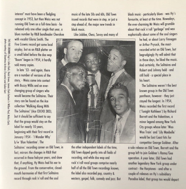 Various : Old Town Doo Wop Volume One (CD, Comp, Mono)