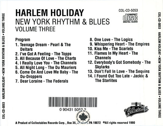 Various : Harlem Holiday : New York Rhythm & Blues Volume Three (CD, Comp)