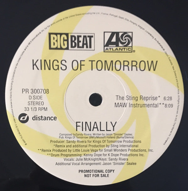 Kings Of Tomorrow : Finally (2x12", Promo)