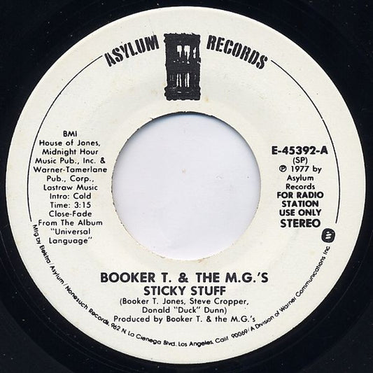 Booker T & The MG's : Sticky Stuff (7", Mono, Promo)